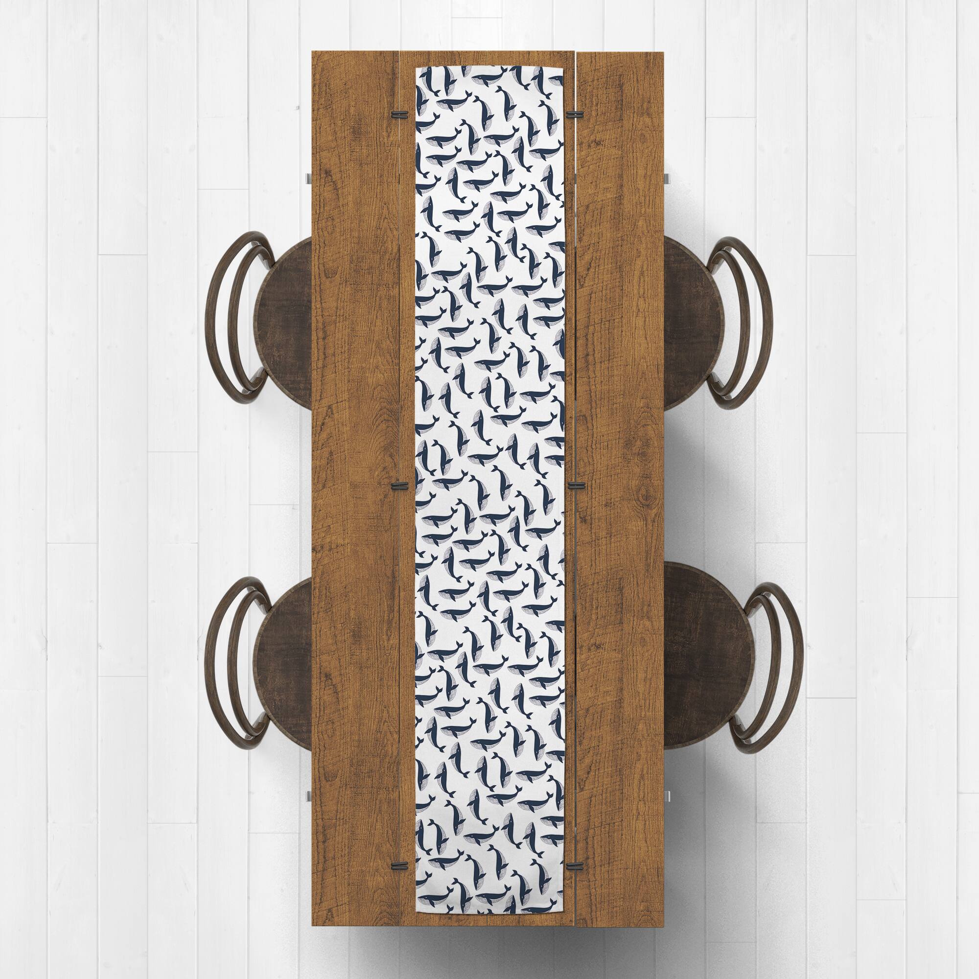 Whale Pattern Outdoor Table Runner